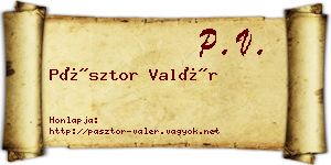 Pásztor Valér névjegykártya