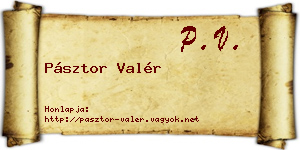 Pásztor Valér névjegykártya