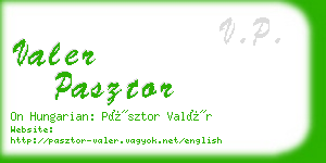 valer pasztor business card